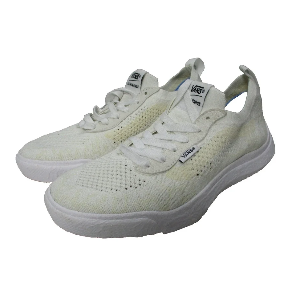 Vans UltraRange VR3 Beige White Knit Sneakers Shoes Womens Sz 8
